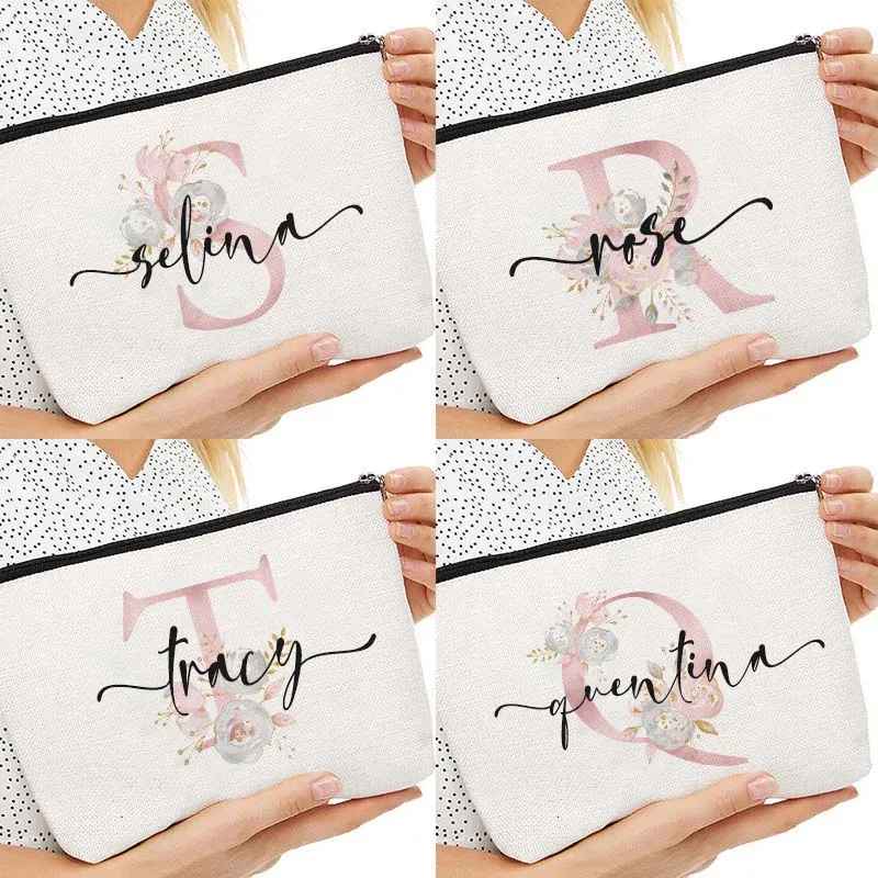 6x Bridesmaid Makeup Bags Personalized Cosmetic Bag, Makeup Bag